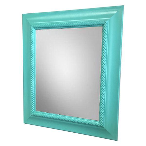Painted aqua picture frame mirror