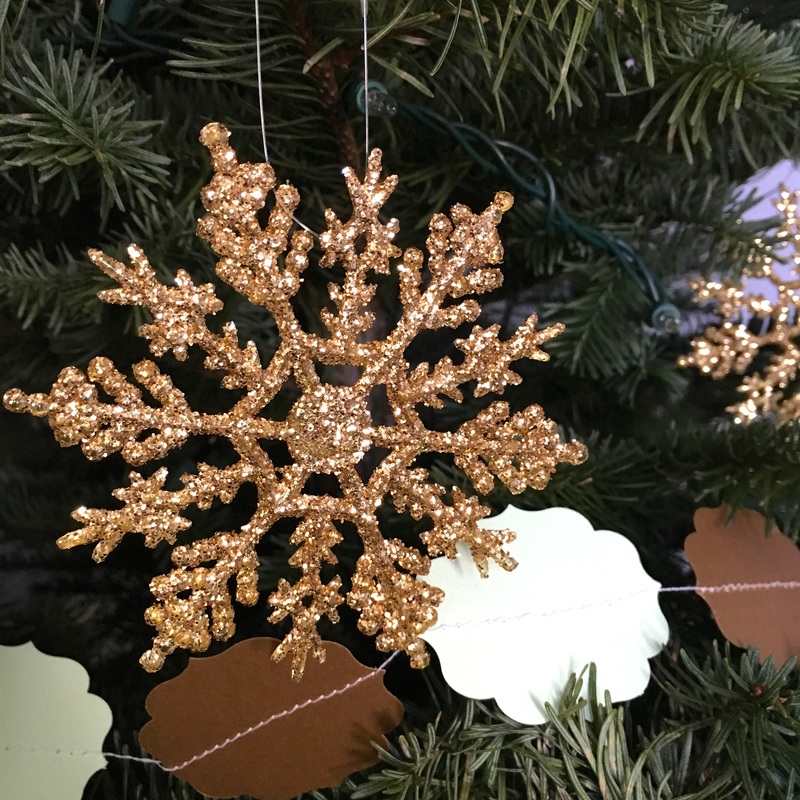 Gold glitter snowflake ornament