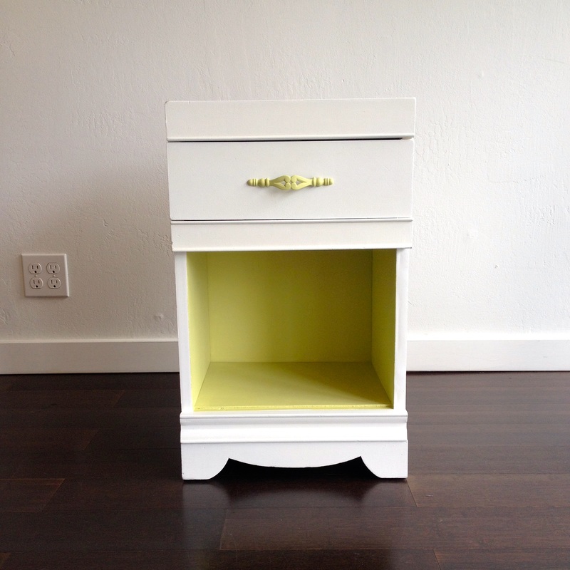 painted white and green nightstand