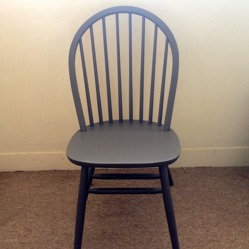 grey painted wood chair