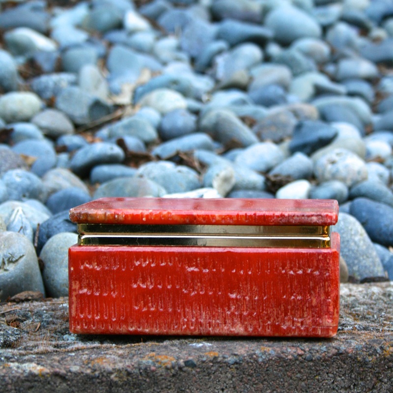 Italian Red Marble Jewelry Box